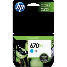 Cartucho de Tinta HP CZ118AB Nº670XL CIANO Cartucho de Tinta HP CZ118AB Nº670XL CIANO